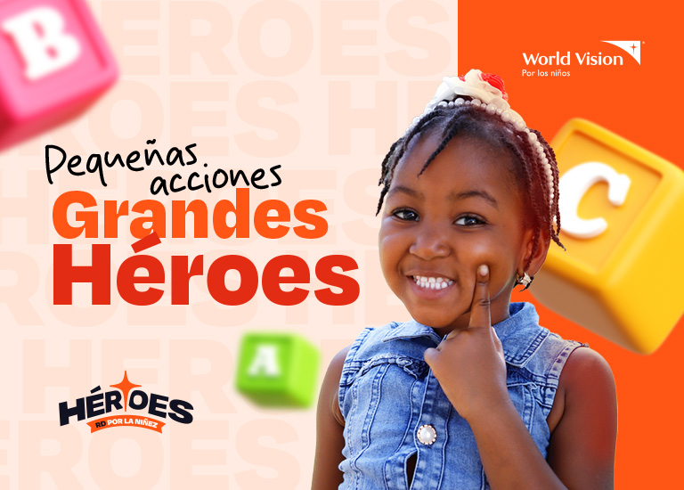 Banner de pequeñas acciones grandes héroes horizontal